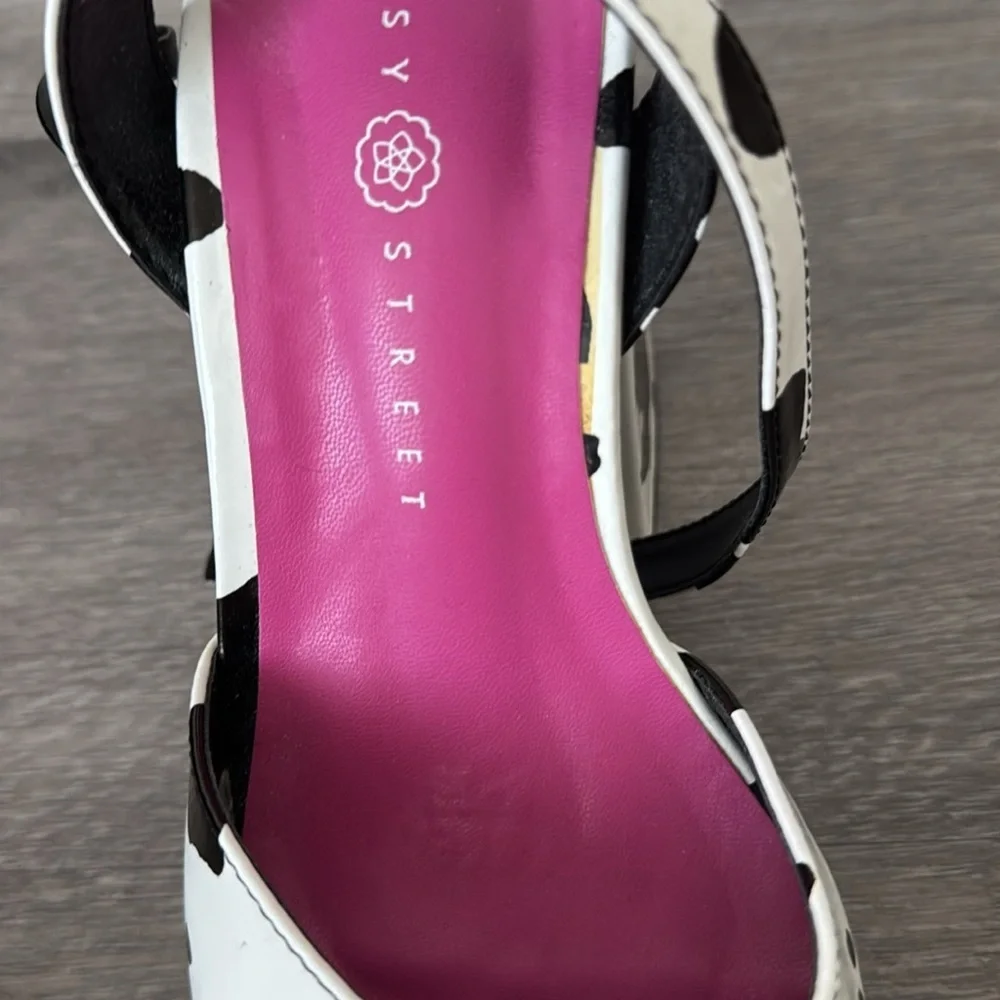 Cow Print Platform Sandals